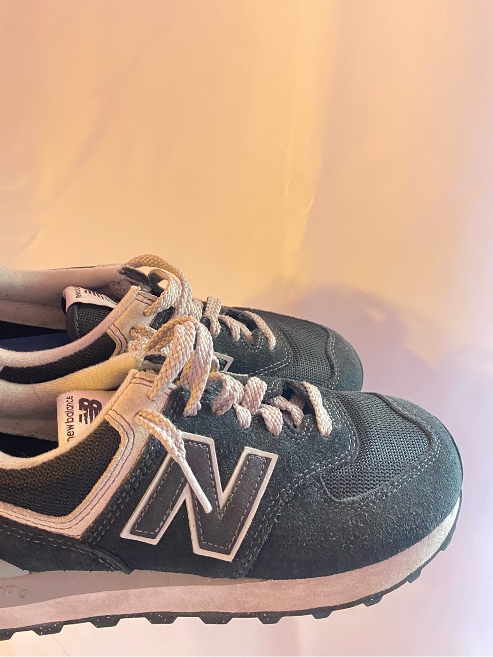 New Balance Kids Black & White Sneakers with Gray Accents